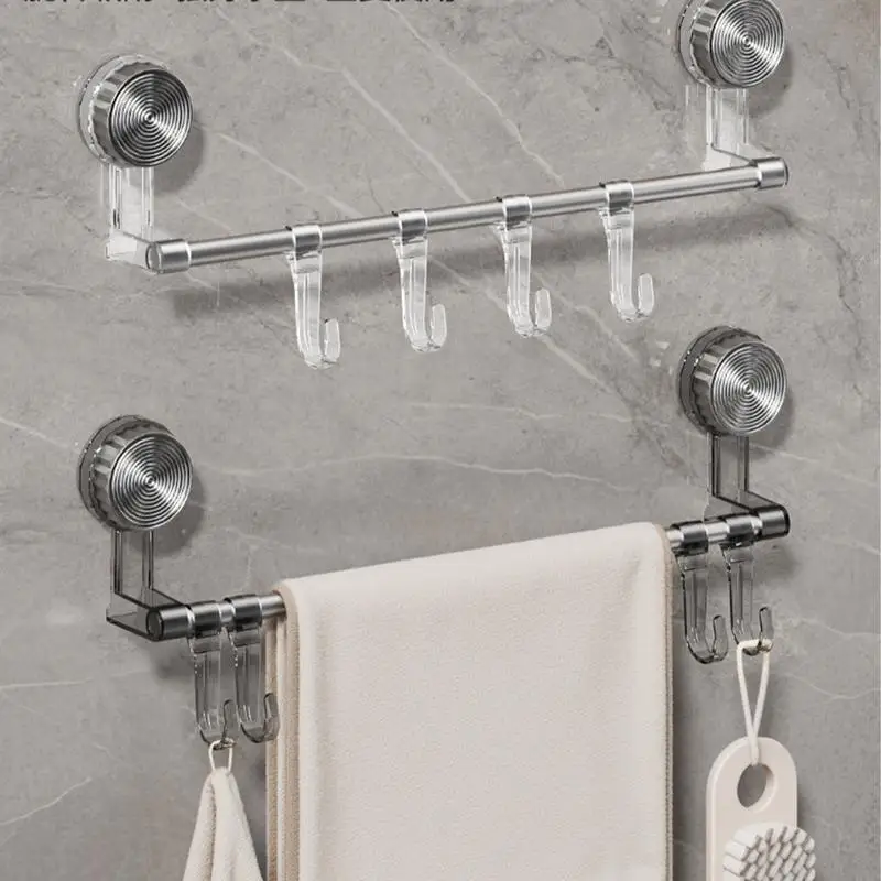Suction Cup Towel Bar Wall Mounted Towel Bar Shower Rack Bath Holder Hand Holder For Bathroom Kitchen Laundry