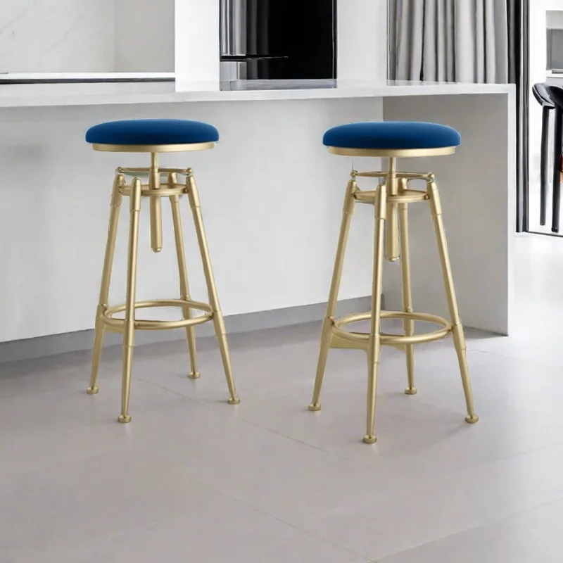 

Modern Stools Mid Century Design Kitchen Leather High Chaise Barbershop Swivel Bar Chair Backrest Poltrona Comfortable Furniture