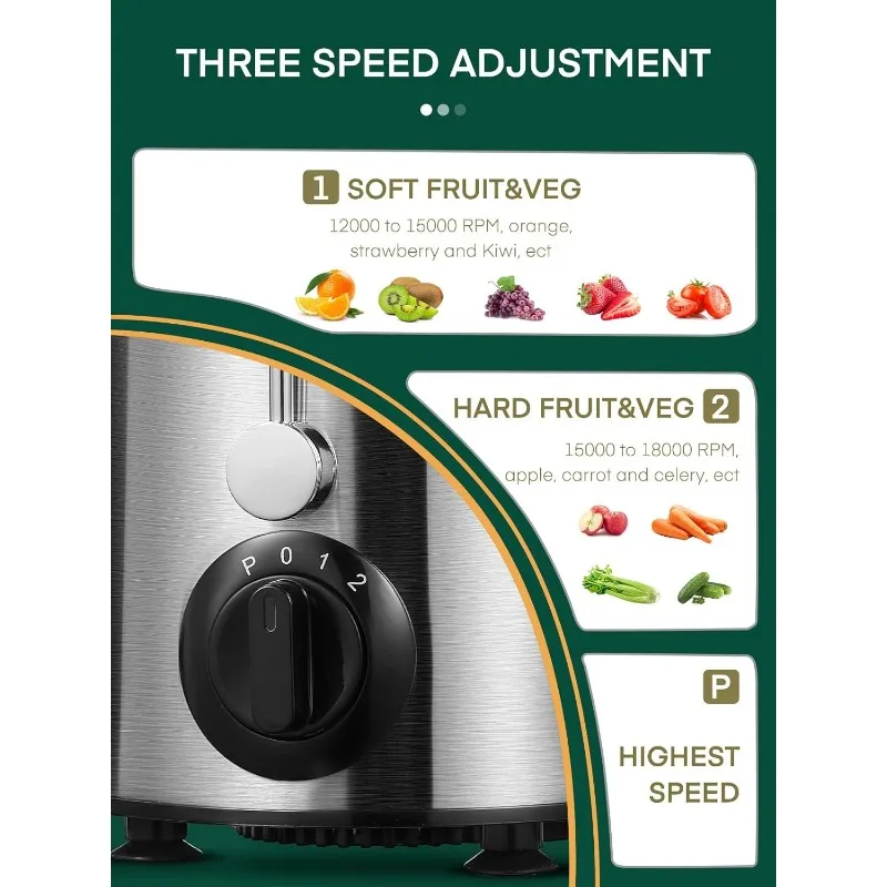 Juicer Machine, Centrifugal Juicer,Extractor Max Power 800W Juice, 65MM Chute for Whole Fruit and Vegetables 5