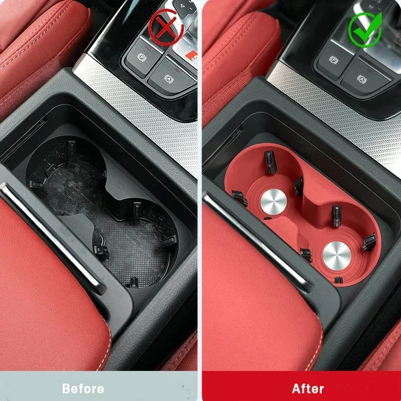 아우디 Q5 FY 2018 2019 2020 2021 2022 2023 2024 실리콘 자동차 센터 콘솔 정리함 수납 컵홀더 블랙 레드 액세서리