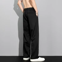Pantalon décontracté ample et fluide pour homme, style coréen, coupe droite, léger, été 2026, kaki, gris foncé, noir 3