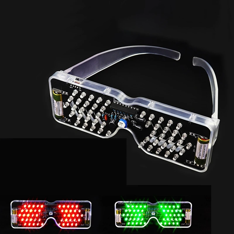 Light Up Glasses Soldering Practice Kit Sound Activated LED Eyeglasses DIY Electronics Kit For Learning Project 3