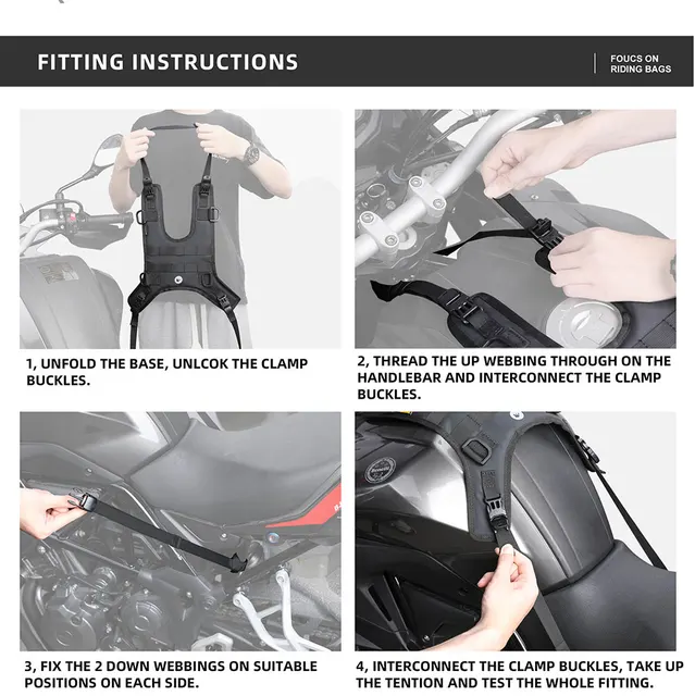 Base Supporto Serbatoio Moto Rhinowalk - Borsa Da Sella, Universale - Foto 5