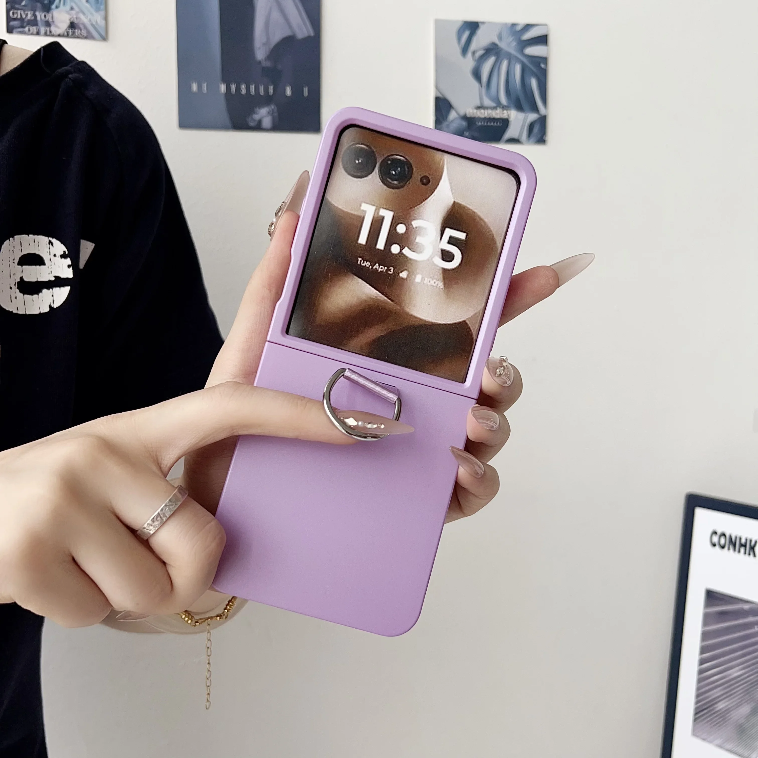 Ultra-Thin Matte Ring Case - Skin-Friendly Folding Protective Cover