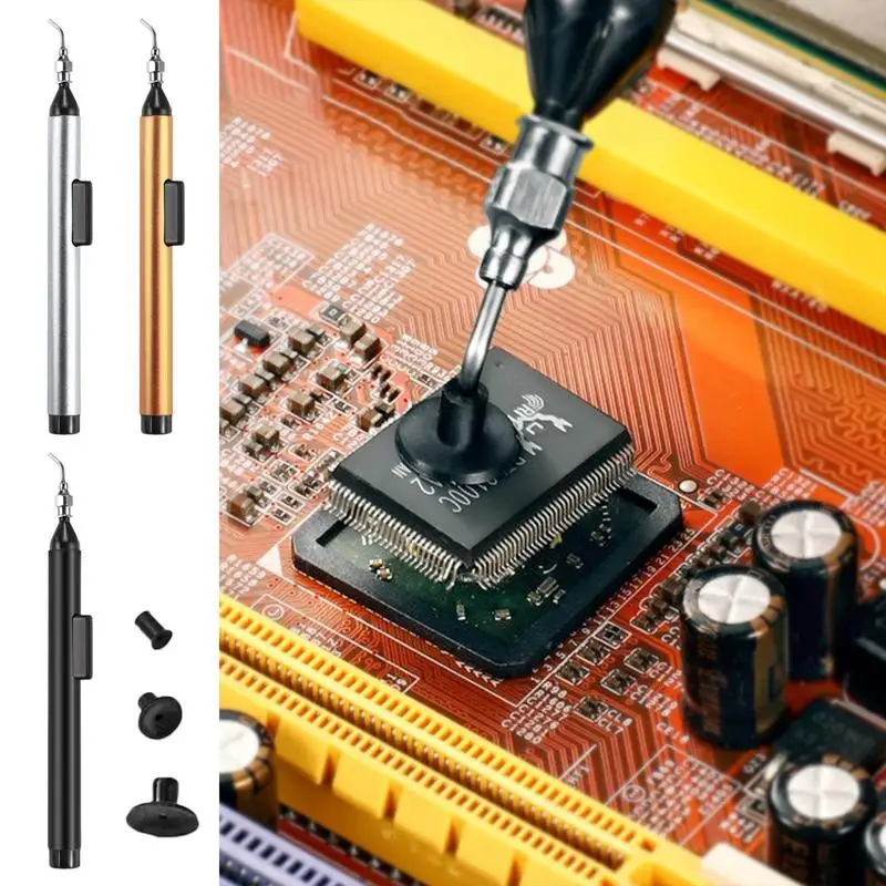 

Vacuum Suction Pen Kit with 3 Suction cups IC SMD Tweezers Pick Up Tool Remover Sucker Pump Solder Desoldering ​Sucking Pens