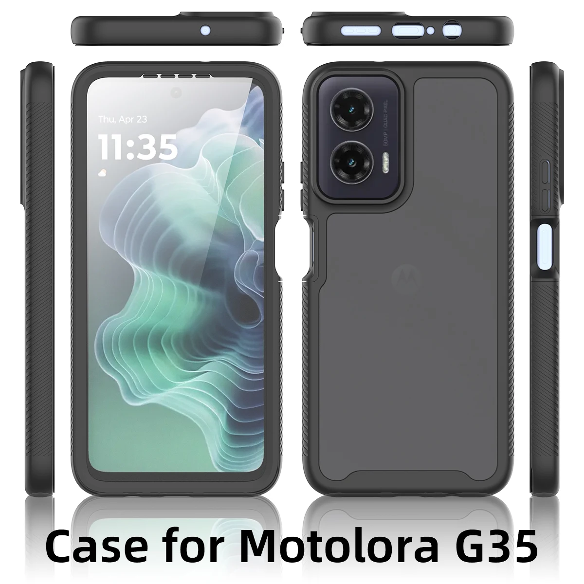 360° Full Protection Shockproof Transparent Case with PET Screen Protector - Clear Cover