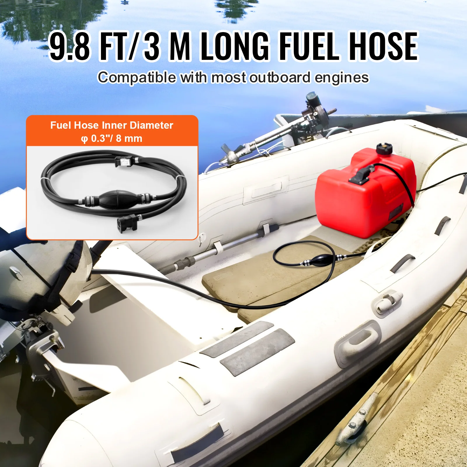 3Gal/12L Fuel Tank Petrol Can Motorcycle Accessories Spare Container For Yacht Fishing Deck Boat