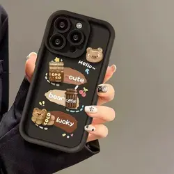 Coperchio per telefono in TPU opaco con orso 3D