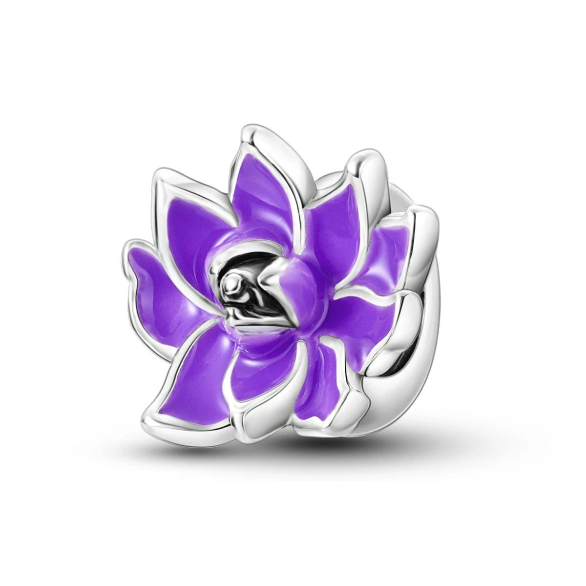 Silver Plated Purple Charms Flower Butterfly Dangle Charm Beads Fit Original Bracelet Diy Pendants