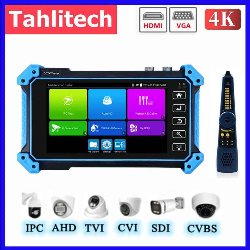Cctv Tester Ipc5200Plus 5.4 "Touch Screen 4K Monitor Tester Ipc Ahd Tvi Cvi Cctv Strumento Di Prova Con Hdmi Vga Cable Tester Test Ip