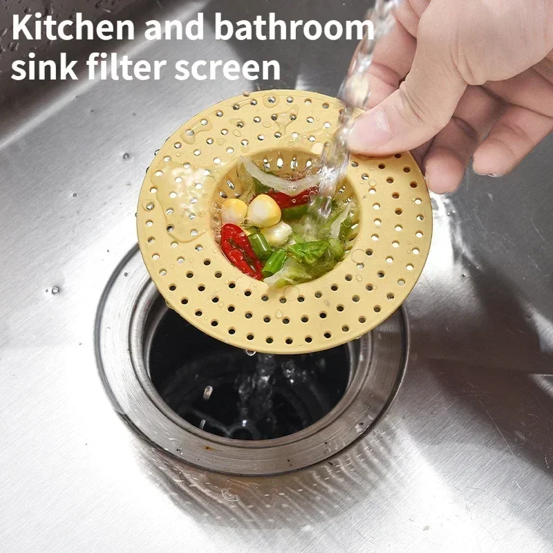 Round Silicone Kitchen Sink Strainer Sink Drain Hole Filter Trap Bath Waste Screen Drain Hair Catcher Filter