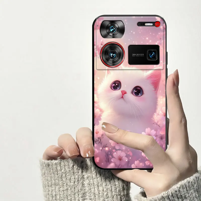 Shockproof Soft Silicone TPU Phone Case with Cat and Dog Design - Back Cover s