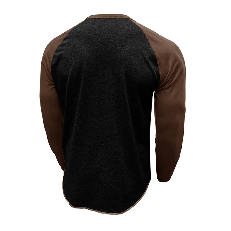Herbstliches Herren-Sweatshirt aus Baumwolle mit langen Ärmeln, lässig, in 10, stilvoller Farbmischung, bequemer Pullover mit Rundhalsausschnitt – Detail 34