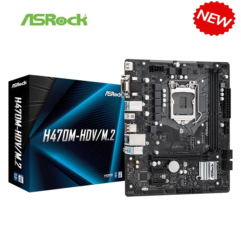 Scheda Madre H470 H470M-Hdv Nuova Per Presa Scheda Madre Asrock H470M-Hdv/M.2 Supporto Scheda Madre Desktop Lga1200 Ddr4 10400 10700