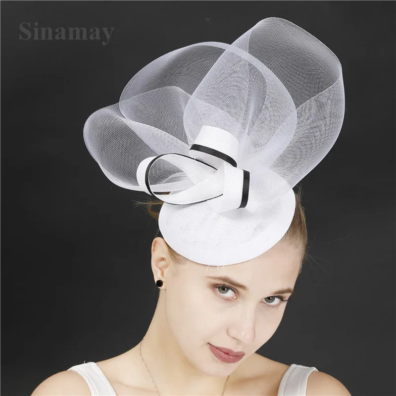 

White Pillbox Hat Formal Cocktail Party Fascinator Hats For Women Wedding Dress Church Tea Derby Fedoras