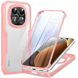 Rugged Anti - Shock & Anti - Yellow Case with Screen Protector and 360 - Degree Protection - Xiaomi Poco F7 Ultra (Pink)