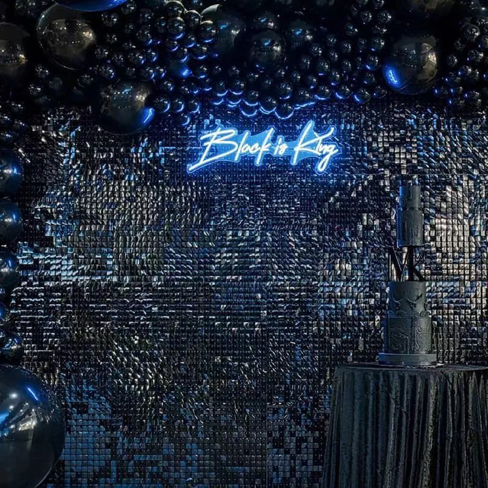 Sequin Wall Panels 18 Panels Black Shimmer Wall Panels Backdrops Square Sequin Backdrop for Christmas Birthday Graduation Wedding Party Decor Event birthday background supplies,birthday backdrop decoration,photography backdrops,sequin wall panels