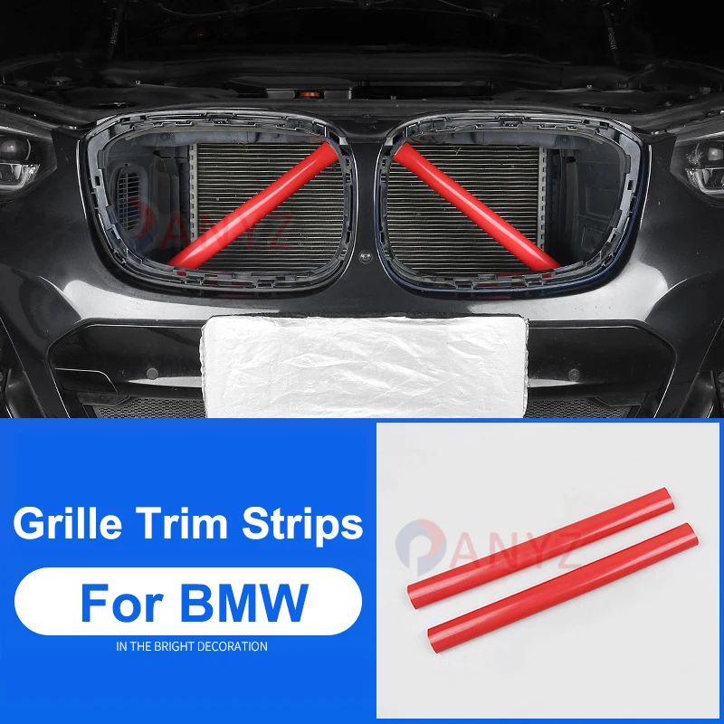 1 Pair Car Front Grille Trim Strips Sport Style Grille Trim Strips Cover For Bmw F25 F26 X3 X4 2011- Car Strip Decorations