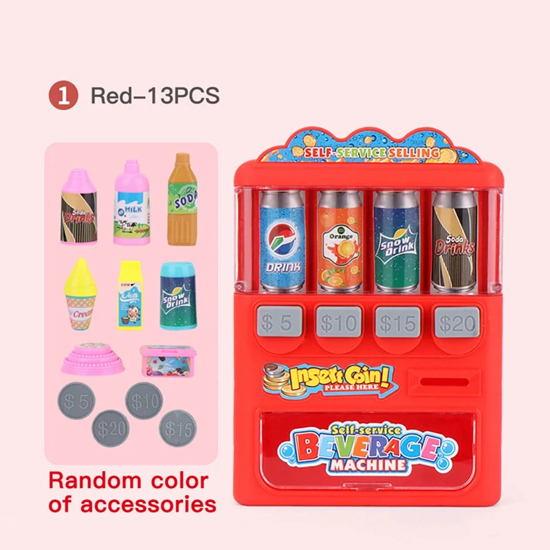 Children's Simulated Beverage Vending Machine Toys Coin-operated Shopping Vending Role-playing Educational Gift Toys 4