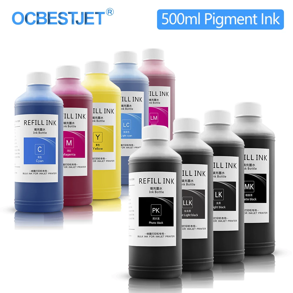 

9x500ml Refill Pigment Ink For Epson SureColor P600 P607 P608 P800 3800 3850 3880 3890 Printer Ink For Epson Water-Proof Ink