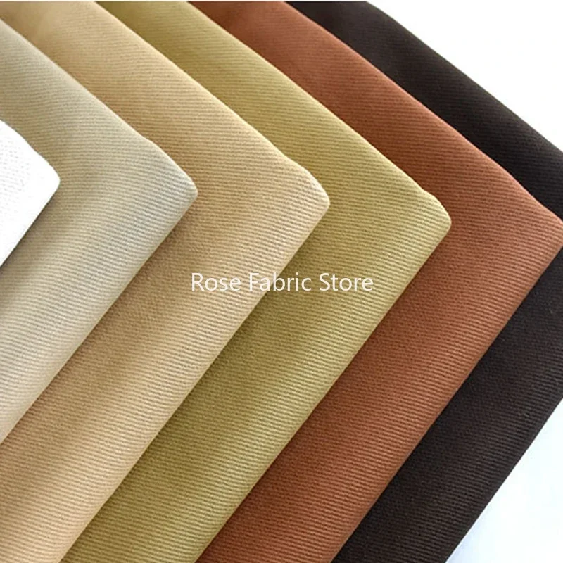 1 Meter Premium Cotton Twill Khaki Cloth Fabric - Carbon Brushed & Washed