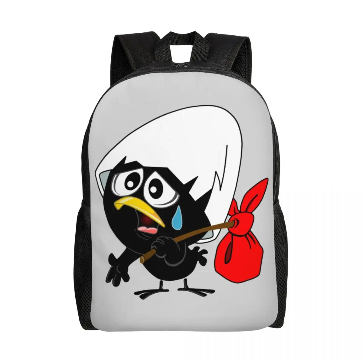 

Customized Sad Black Chicken Calimero Backpacks Men Women Basic Bookbag for College School Comic Cartoon Bags