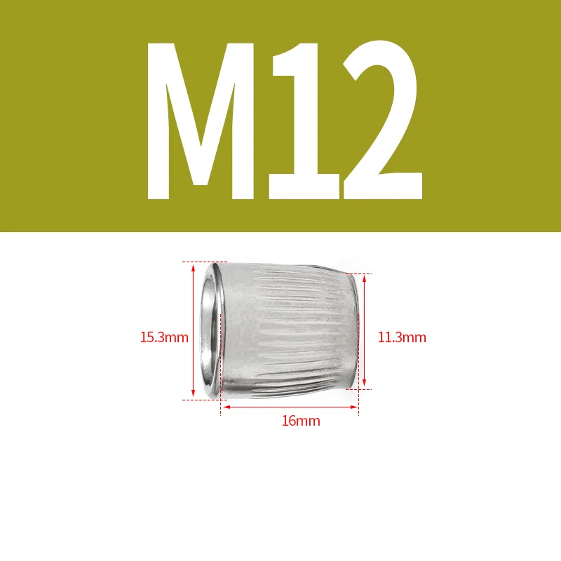Description Picture 5 of item5/20Pcs M6 M8 M10 M12 304 A2 Stainless Steel Conical Nuts Cone Nut Knurled Implosion Expansion Screw Cap Thread Nut