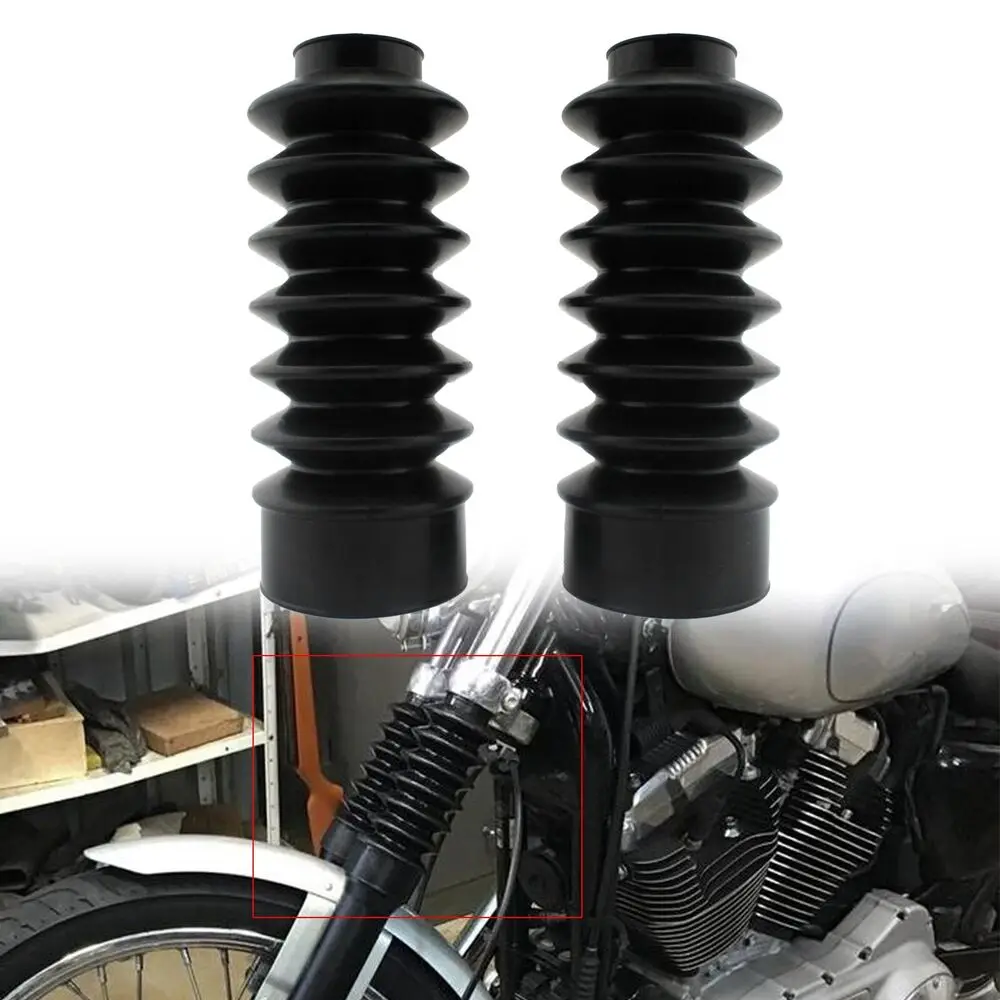 

Black Rubber 39MM Fork Boots Gaiters Gators For HARLEY Sportster XL883 1200