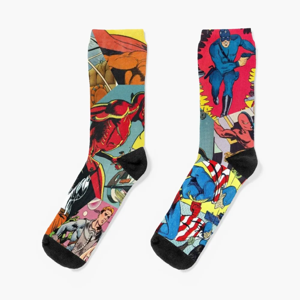 

Comic Book Collage Socks Men's colored gym gifts Socks Man Women's