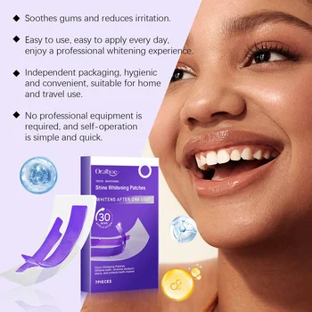 Le strisce sbiancanti per denti viola illuminano i denti rimuovono macchie di placca pulizia igiene orale riducono la sensibilità sbiancamento strumenti dentali