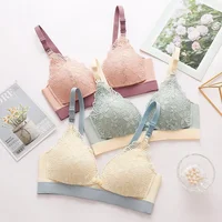Ladies' Seamless Steel-free Thin Maternity Bra Gathered Comfortable Front-open Design For Postpartum Breastfeeding 1