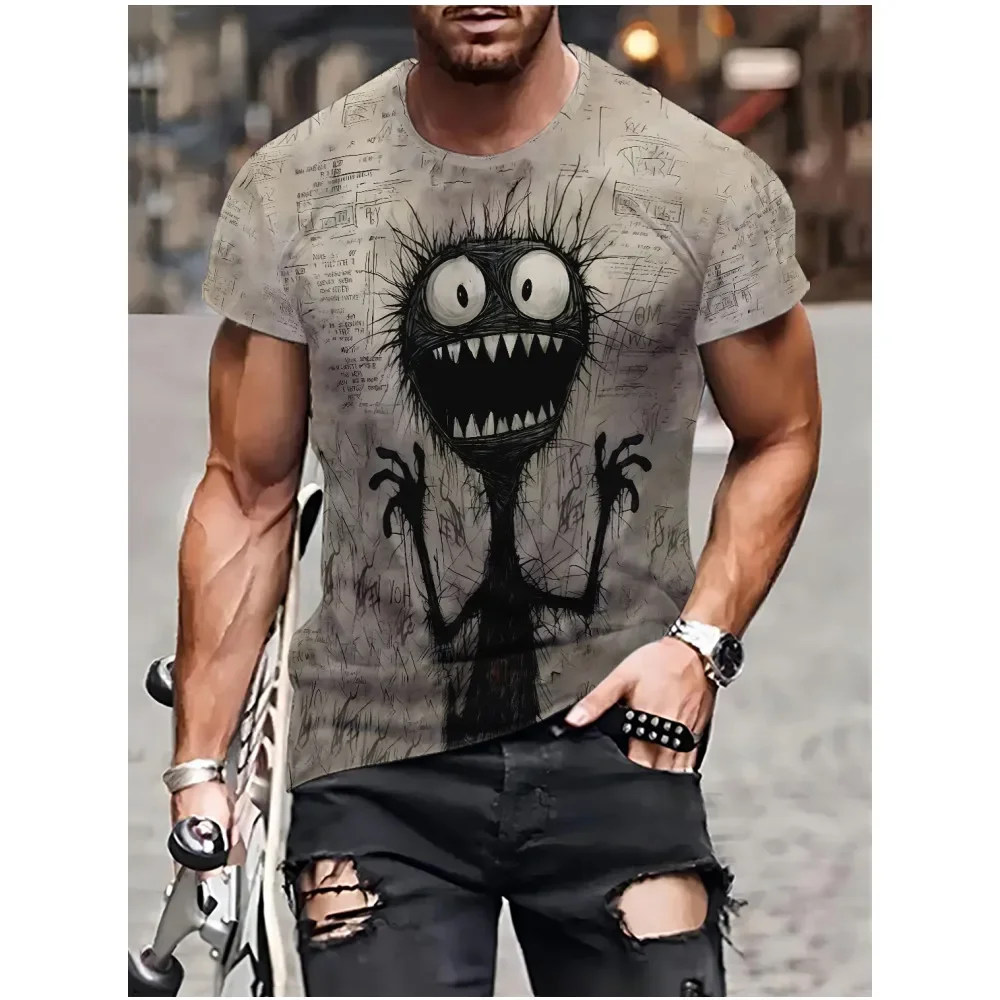 

Summer Men's T-Shirt Outdoor Street Everyday Casual Crew Neck T-Shirt Loose Fashion Crew Neck Short Sleeve 3D Animal Print
