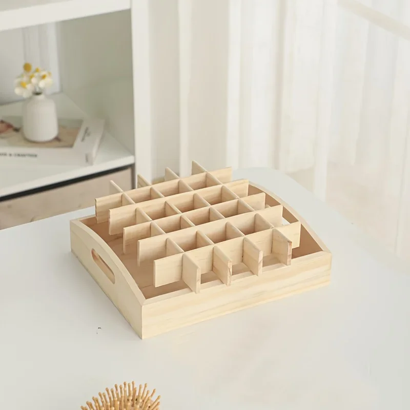 30-cell essential oil storage box Pine storage box High-end small wooden Portable essential oil