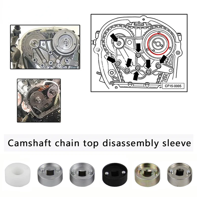 8PCS EA888 Camshaft Control Valve Disassembly Sleeve Crankshaft Engine Timing Tool For Volkswagen Audi