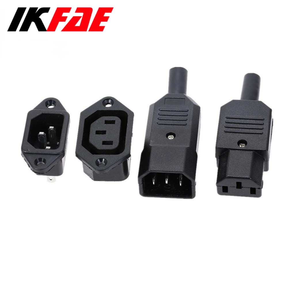 Conectores IEC C14 Macho Para Chasis - Pack De 3 Piezas, Cableables, Para Fuentes De Alimentación