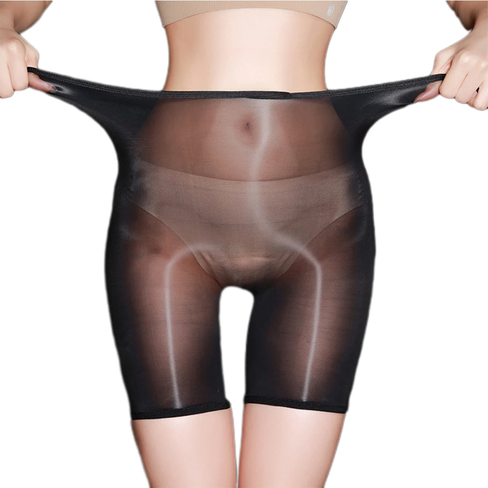Men Women Oil Shiny Lingerie Safety Shorts Underwear Leggings
