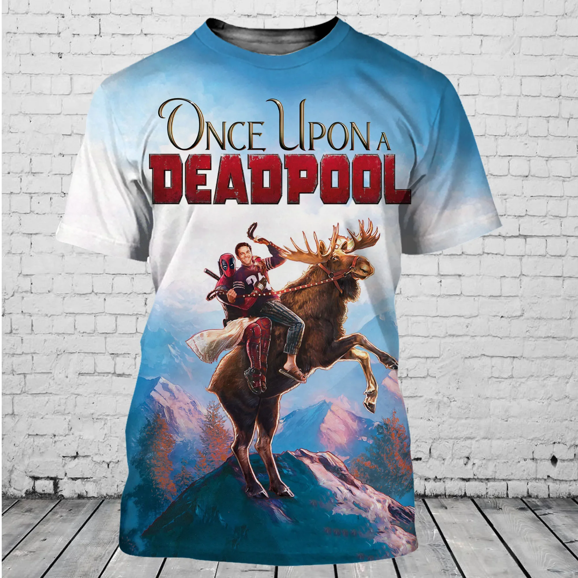 3D Print T-Shirt Summer Miniso Deadpool Men Women Short Sleeve Casual Style Casual Streetwear Tee Tops Cartoon 4