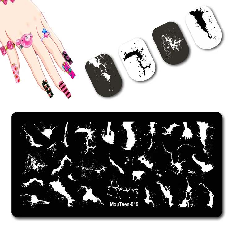 2121 Black Snake Image Nail Art Mold Chinese Zodiac Template Visual Animal Stamping Plate Snakeskin Nail Stencil #023 2