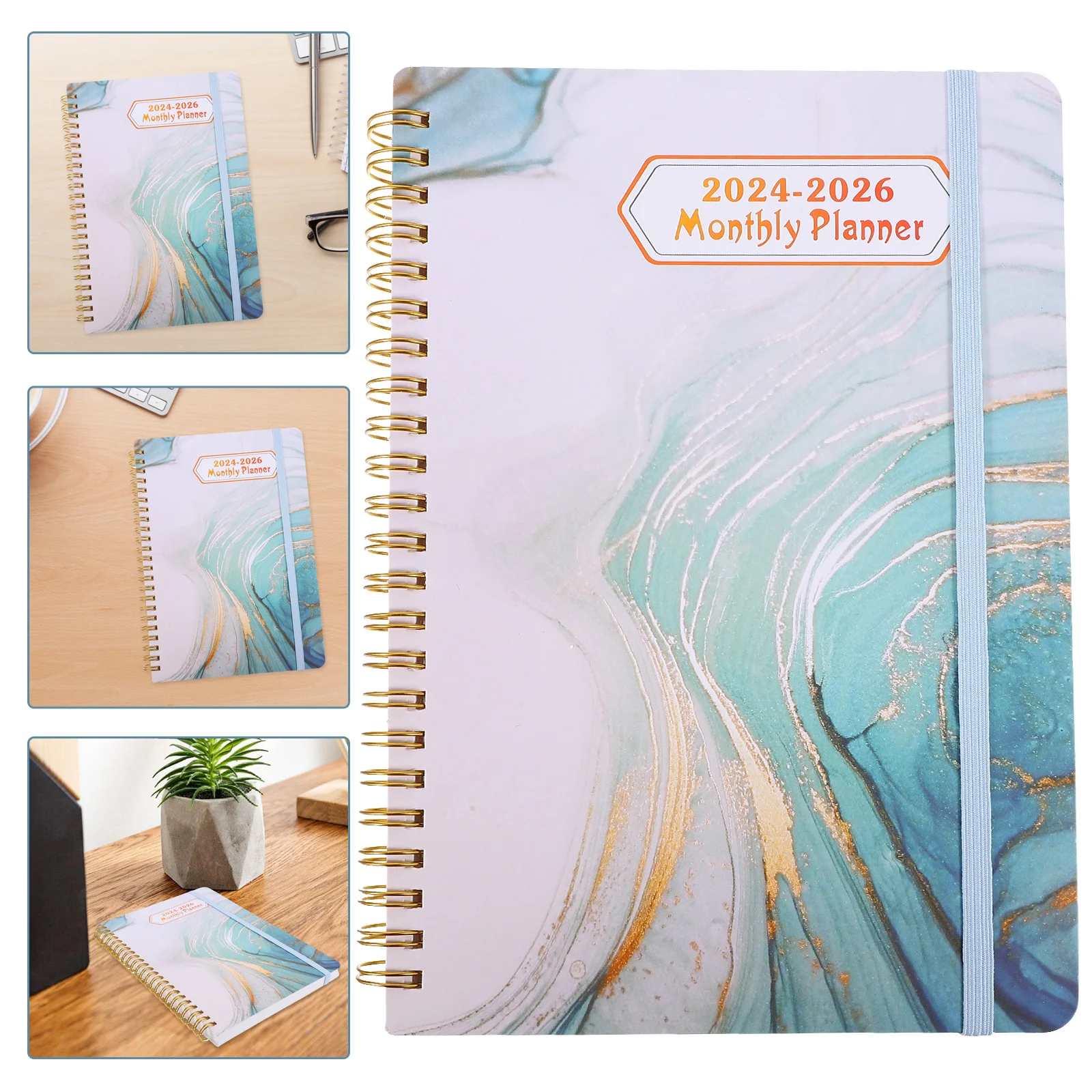 Monthly Planner Diary Notebook Practical Writing Notepad Decorative Agenda Schedule for Journaling Office Paper 2024-2026 Year