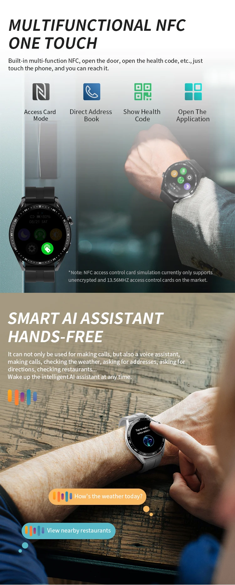 2022 New SmartWatch HW28 NFC Smart Watch Men 1.39 Inch HD Screen Voice Assistant Bluetooth Call Calories pk Huawei GTR 3 GTS 2