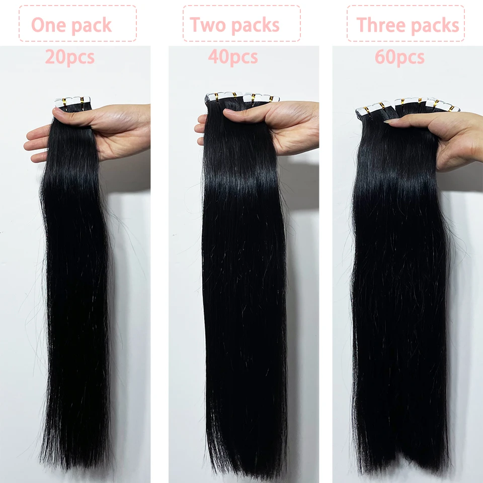 Straight Mini Tape In Human Hair Extensions 16-26inches 100% Natural Real Invisible Adhesive Tape ins For Women