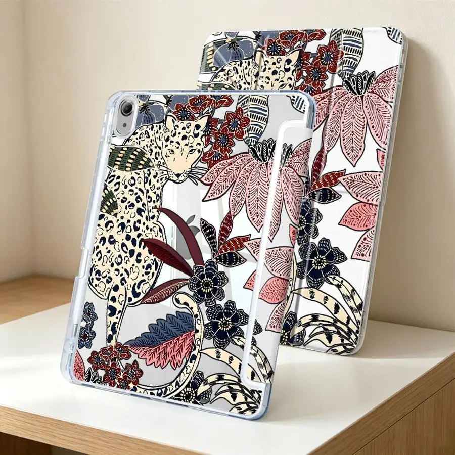 Jungle Leopard Tablet Case with Pen Slot Cover