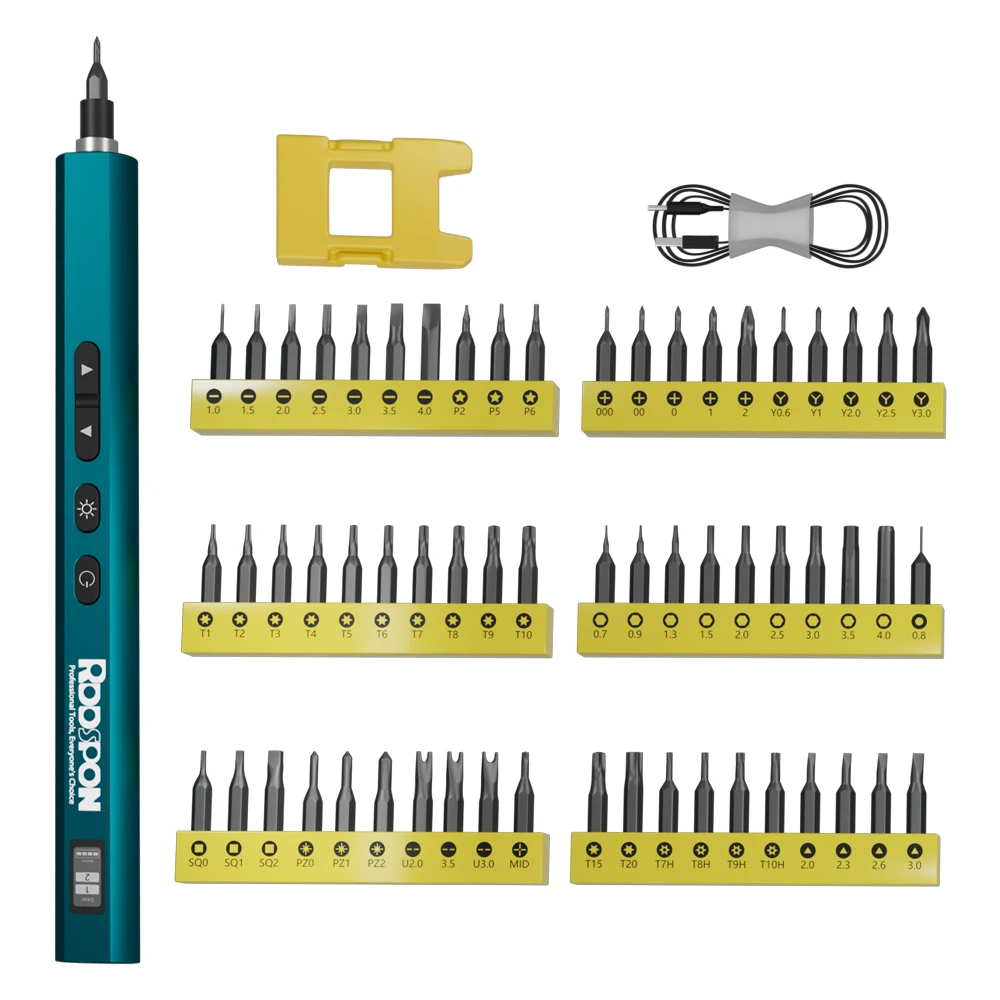 

RDDSPON 26/62/in1Electric screwdriver Set With Adjustable Torque Type-C Cordless screwdriver Precision Repair Tool With LED Ligh