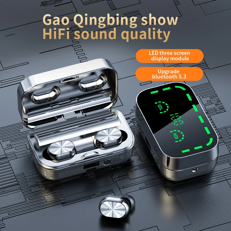 TWS Wireless Bluetooth Headphones Headset LED Display Earbuds Fone