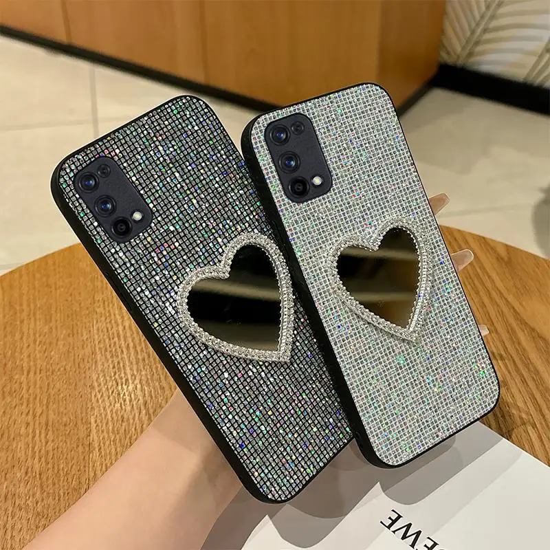 Luxury Mirror Glitter Shiny Grid Leather TPU Phone Case - Soft Cover