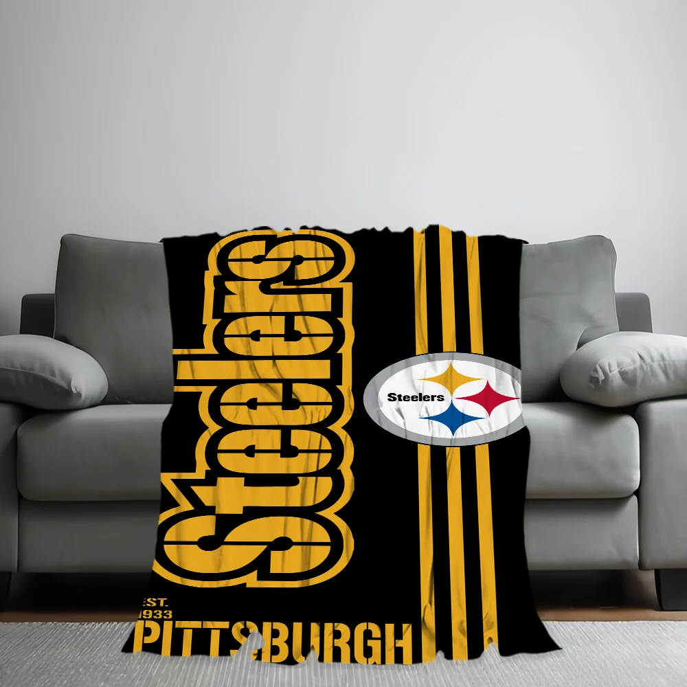 Fashion P-Pittsburgh S-Steelers Blanket Skin friendly comfort warm soft plush blanket suitable sofa living room office bedroom 2