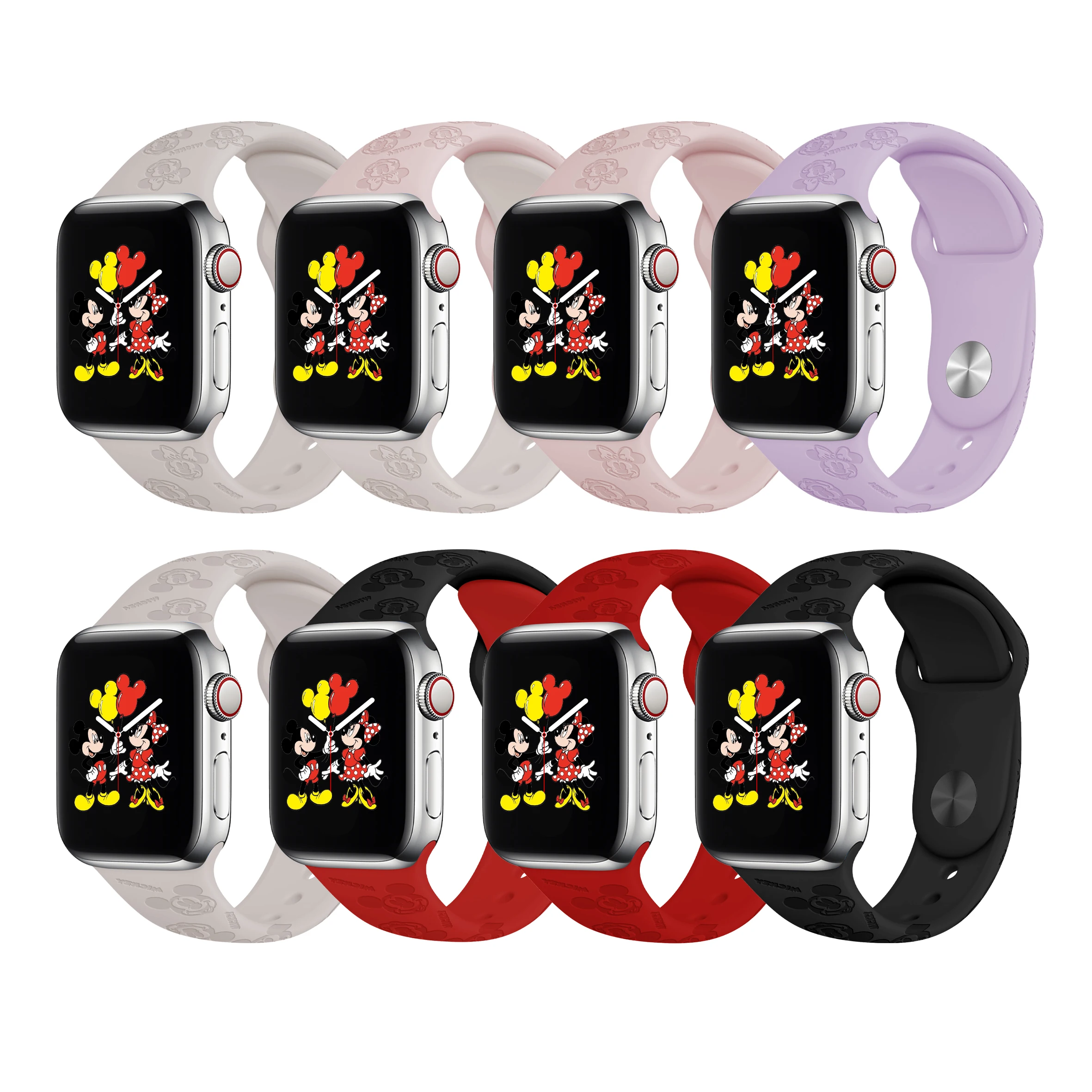 

Mickey Carved Apple for Watch Strap Silicone Disney Minnie Mouse Watch Bands Iwatch7/6/5/4/3/2/SE 38-49MM Watchbands