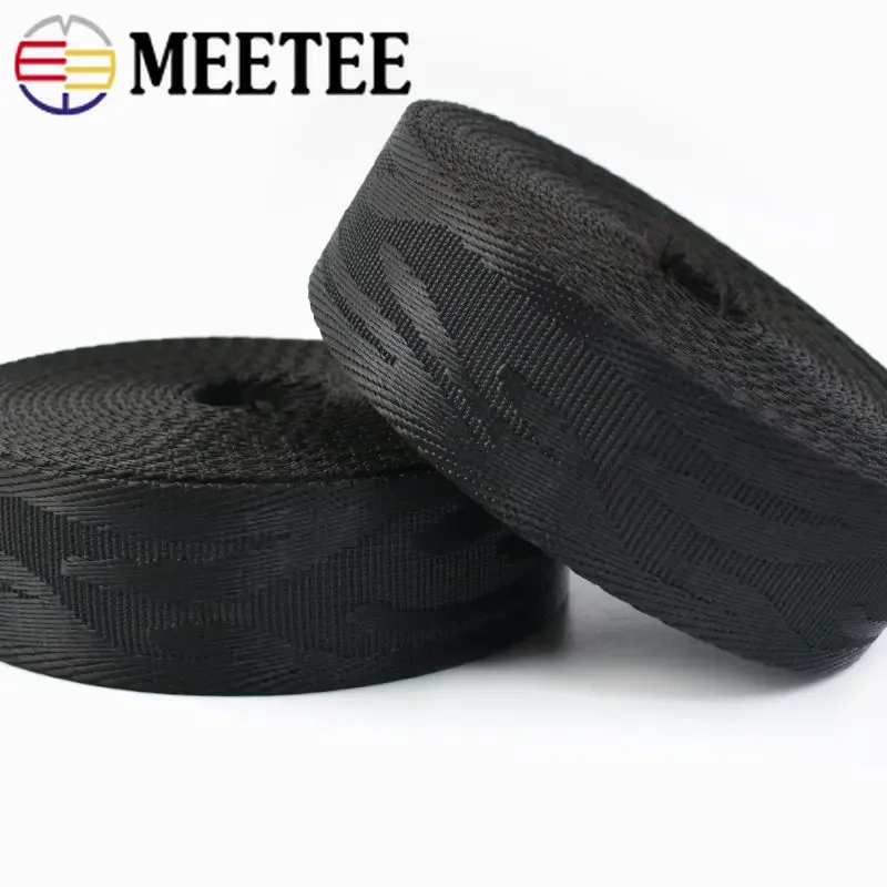 블랙 나일론 웨빙 테이프 자카드 리본, 핸드백 스트랩 가방 벨트 바이어스 바인딩, DIY 의류 재봉 액세서리, 1 m, 2 m, 3 m, 5m, 38mm