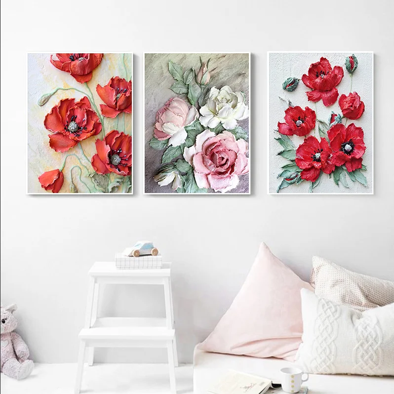 Art Scandinavian Home Decor Abstract Canvas Painting Wall Art Flower Posters And Prints Wall Pictures For Living Room Decoration