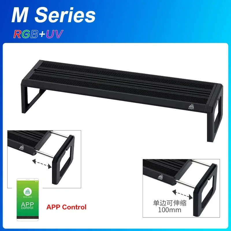 Week Aqua M Series RGB+UV Water Grass Lamp Bluetooth APP Timing Dimming LED Smart Aquarium Plant Grow Light For Planted Aquarium